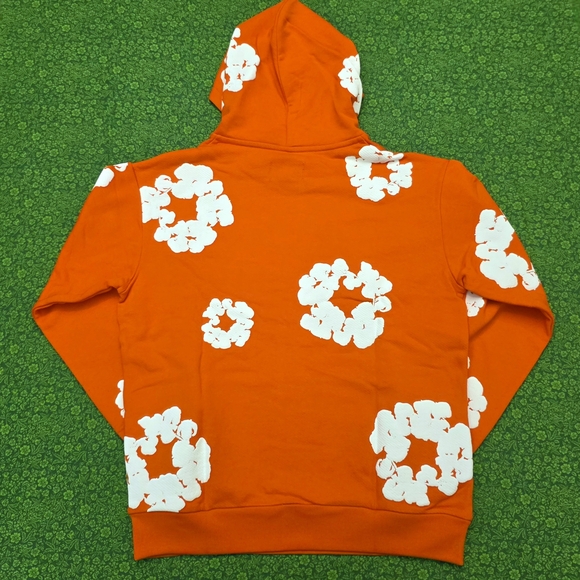 Orange Denim Tear Hoodie in Medium - Picture 4 of 12